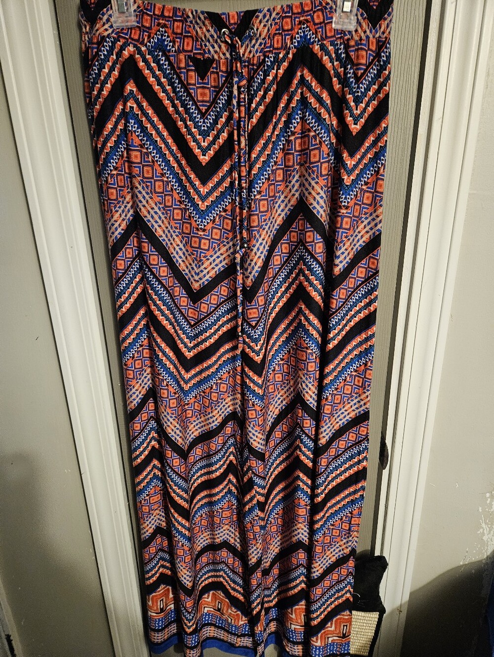 BRAND NEW ** Printed Chevron Wide Leg Pants in Orange & Blue
